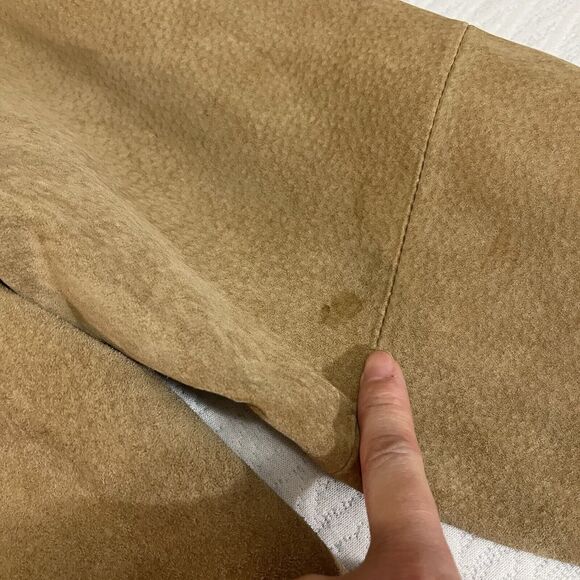 Margaret Godfrey Suede Leather Jacket Belt Sz M Brown Button Up Western Cowgirl - Picture 6 of 12